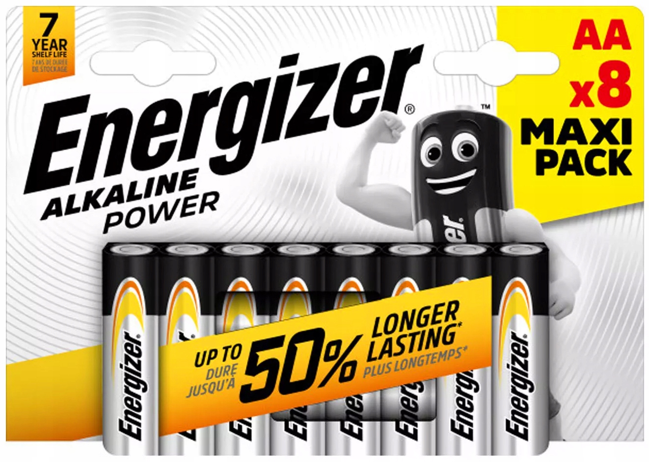BATERIE ALKALICZNE ENERGIZER ALKALINE POWER LR6 R6 AA 1,5V 8 SZTUK