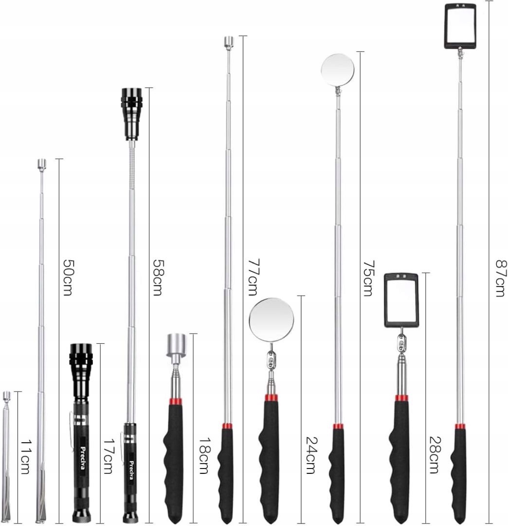 Inspekcyjne narzędzia teleskopowe magnetyczne Liczba elementów w zestawie 5