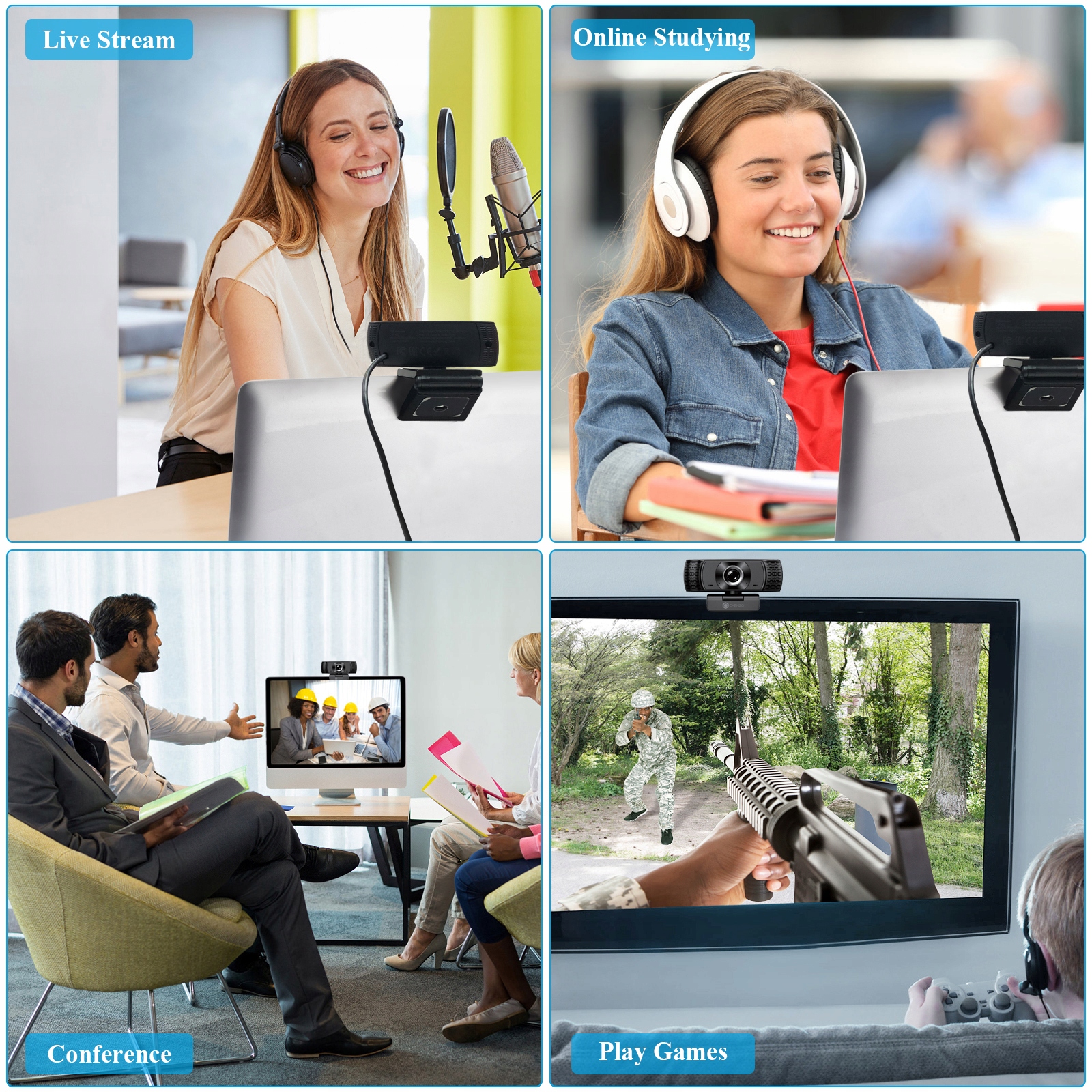 KAMERA KAMERKA INTERNETOWA FULL HD 1080P MIKROFON Megapiksele 2 MP