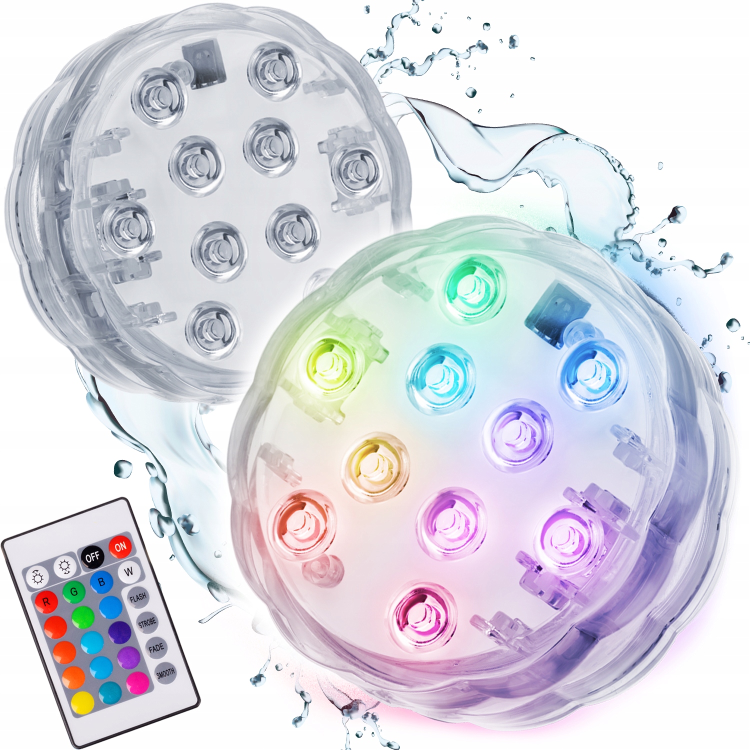 

Wodoodporna Lampka Led Rgb Podstawka Pilot x 2