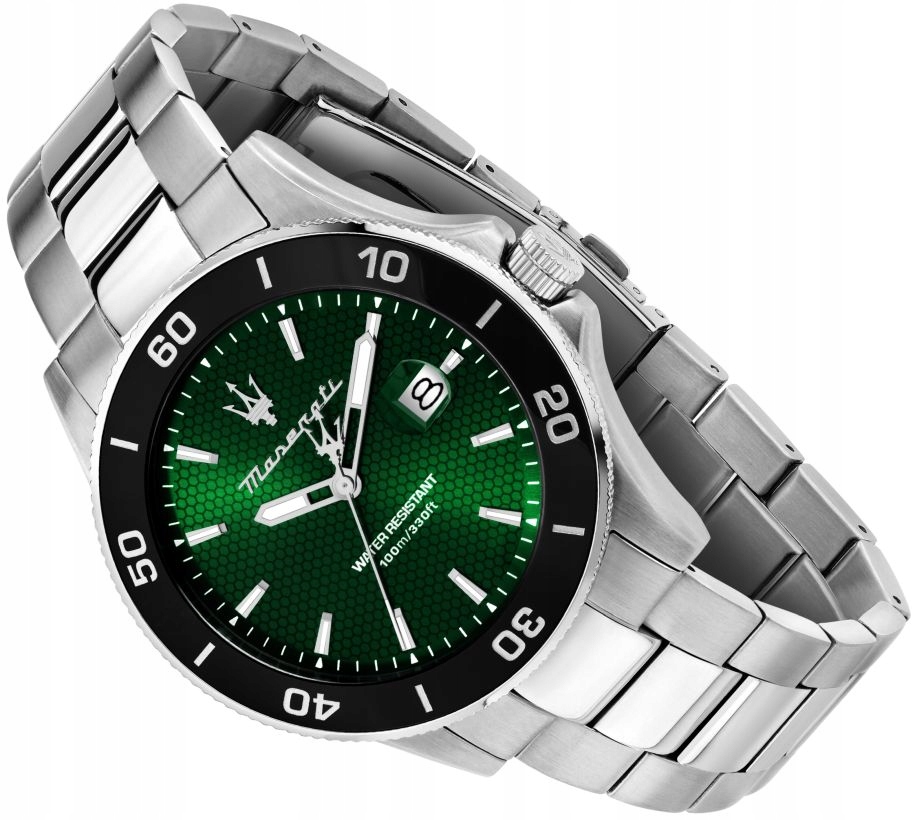 Zegarek Męski Maserati R8853100038 Zielony Diver Lupa