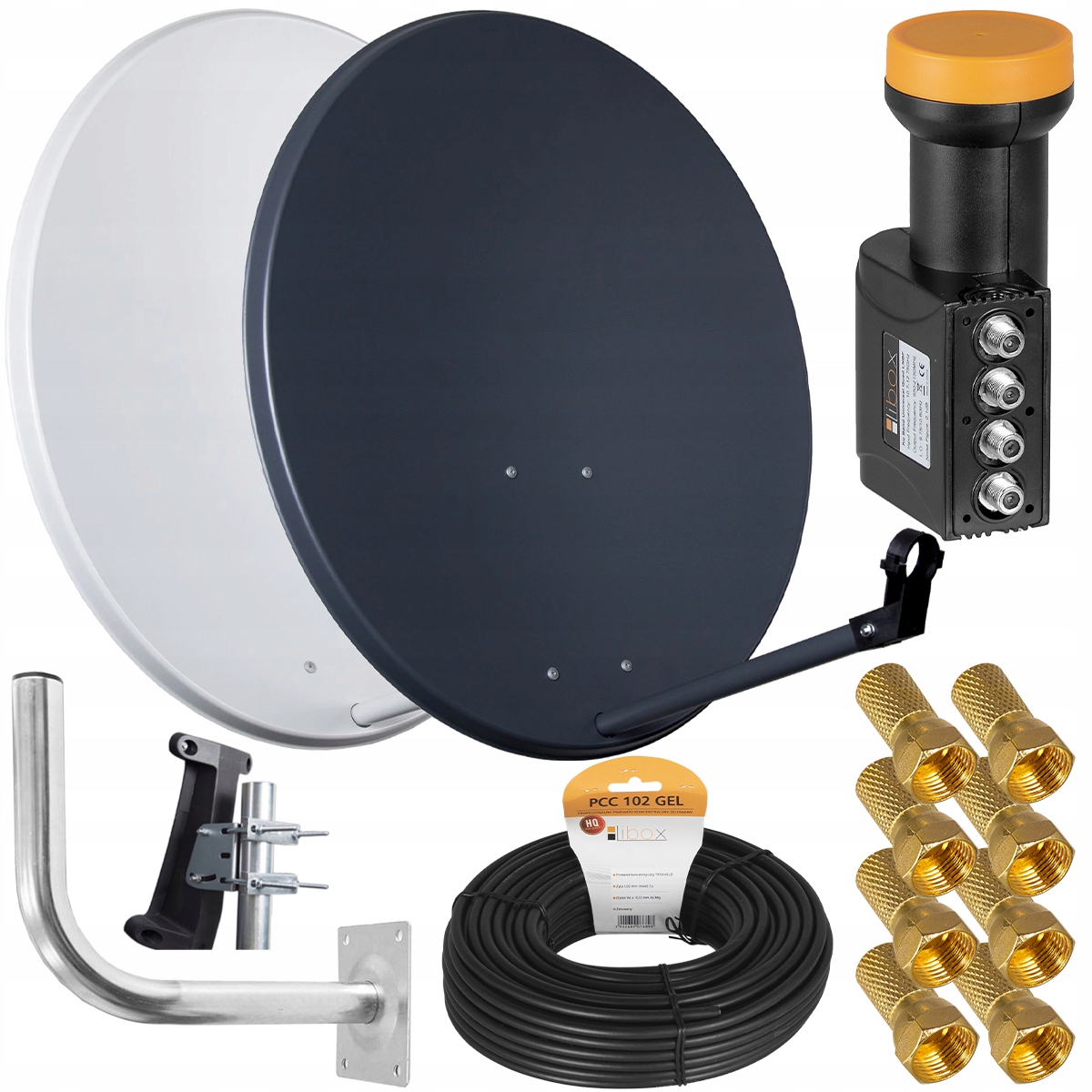 ANTENA CZASZA SATELITARNA 80 ZESTAW QUAD HD 4K