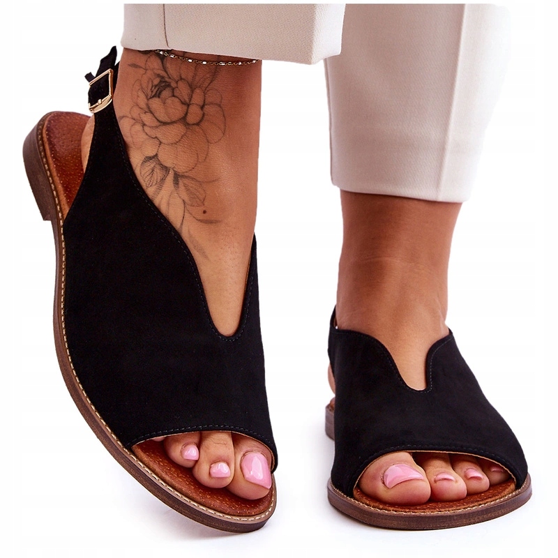 Semišové Sandály Lewski Shoes 3220/X Černé 37