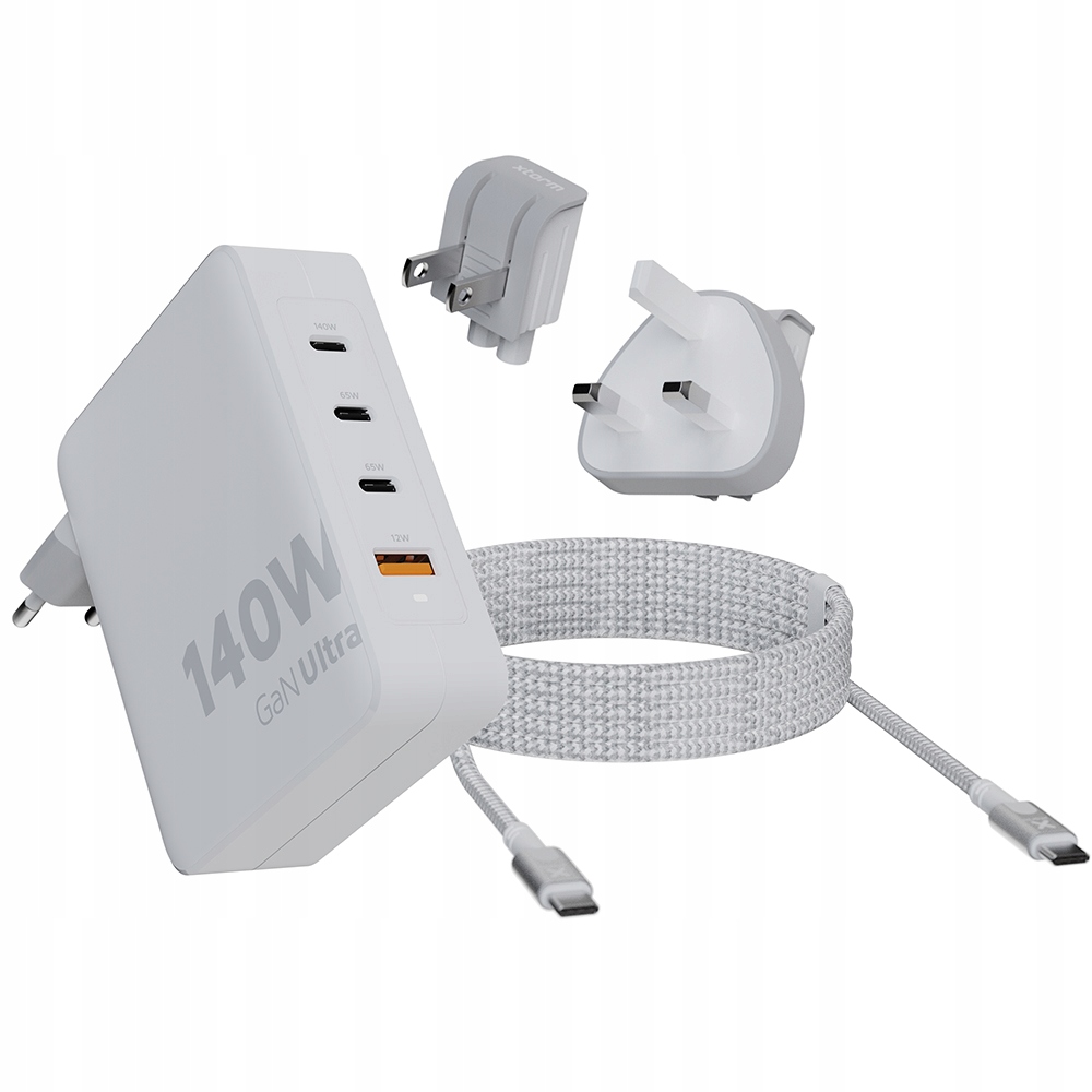Nabíjačka XTorm 140W Usb-c Usb-a kábel 240W 2 m adaptéry Uk Eu Us