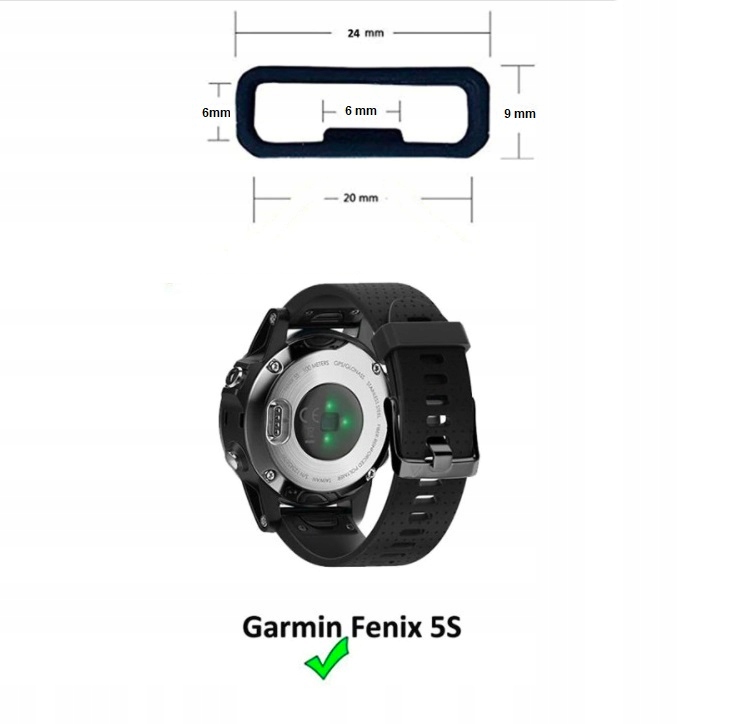5 x Szlufka do Paska Garmin Forerunner Fenix 20 mm Stan opakowania oryginalne