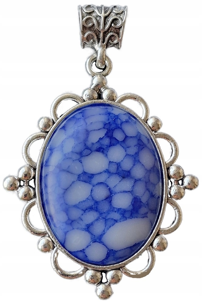 Jaspis Modrý, Nádherný Přívěsek Ve Viktoriánském Stylu, Secesní Harmonie