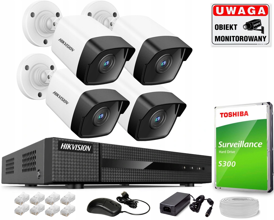 

Zestaw kamer Ip do monitoringu 4Mpx Rejestrator