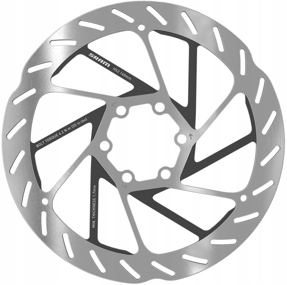 Tarcza Hamulcowa SRAM ROTOR HS2 6BOLT 160 mm ROUNDED + śruby