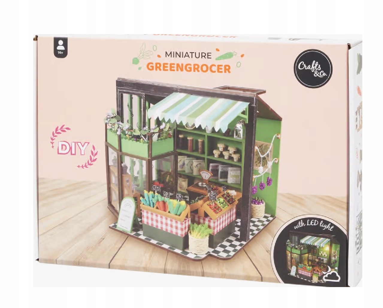 Miniaturowy domek WARZYWNIAK DIY światło LED Crafts&Co ZRÓB TO SAM