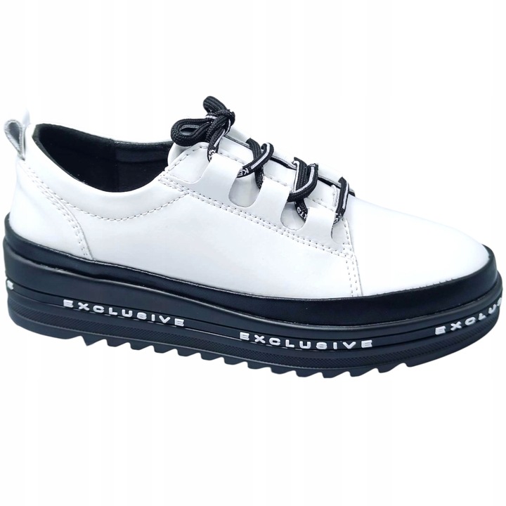 Bílé tenisky polobotky S. Barski LR592B platforma lakovaná kůže vel.36