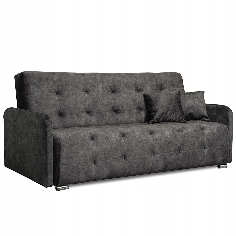 Rozkládací pohovka Pohovka Funkce Spaní Dvoumístná Velur Šedá Aria