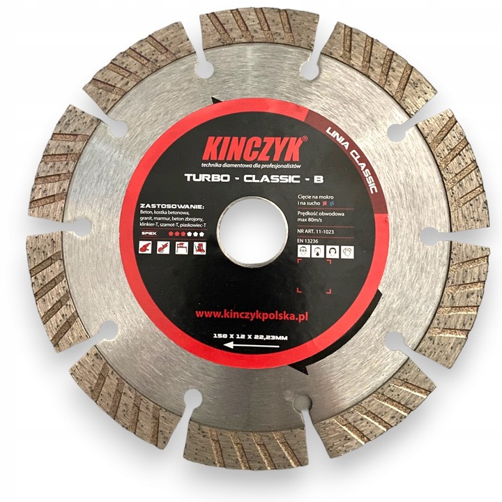 Diamantový Kotouč Beton 350 x 25,4 mm Turbo Classic-b Kinczyk 11-1027