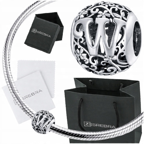 

Charms litera W srebro 925 koralik