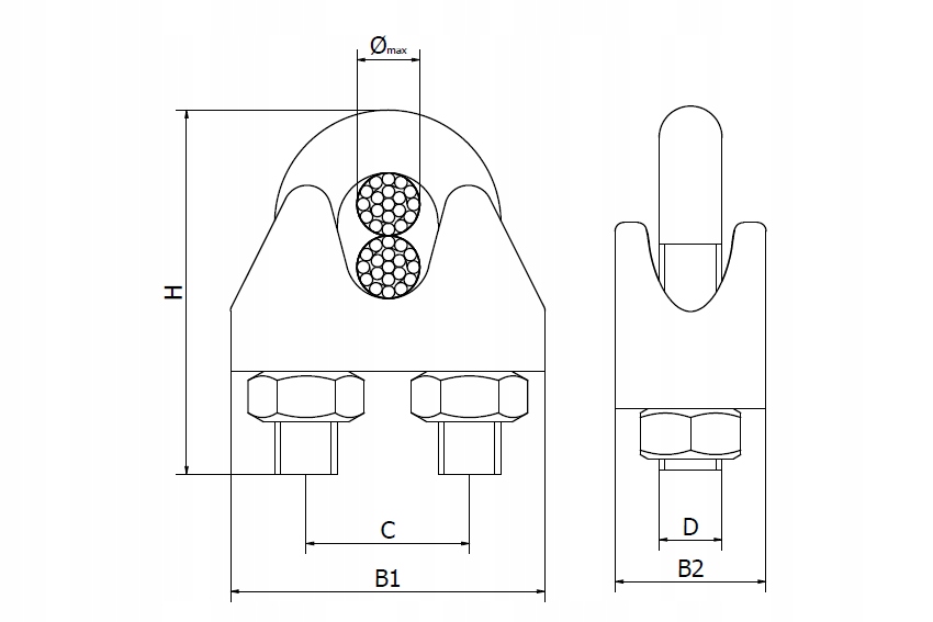 ZACISK DO LINY fi 10 MM OCYNKOWANY CYBANT Kod producenta z6945
