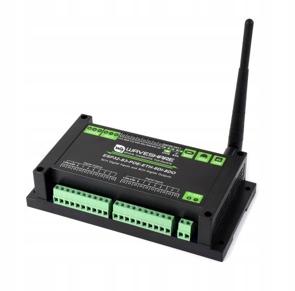 ESP32-S3-POE-ETH-8DI-8DO I/o s PoE, Ethernetem, RS485 a Can Sku 32108