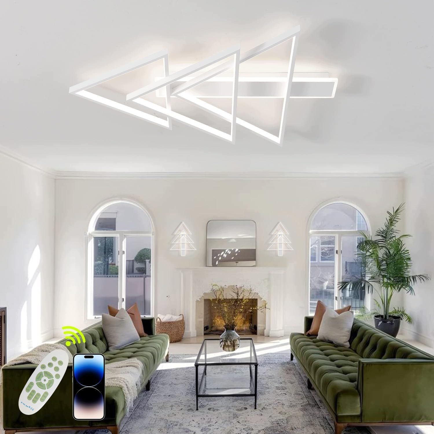 stropní svítidlo Led Designový stmívatelný vánoční stromek Moderní bílá