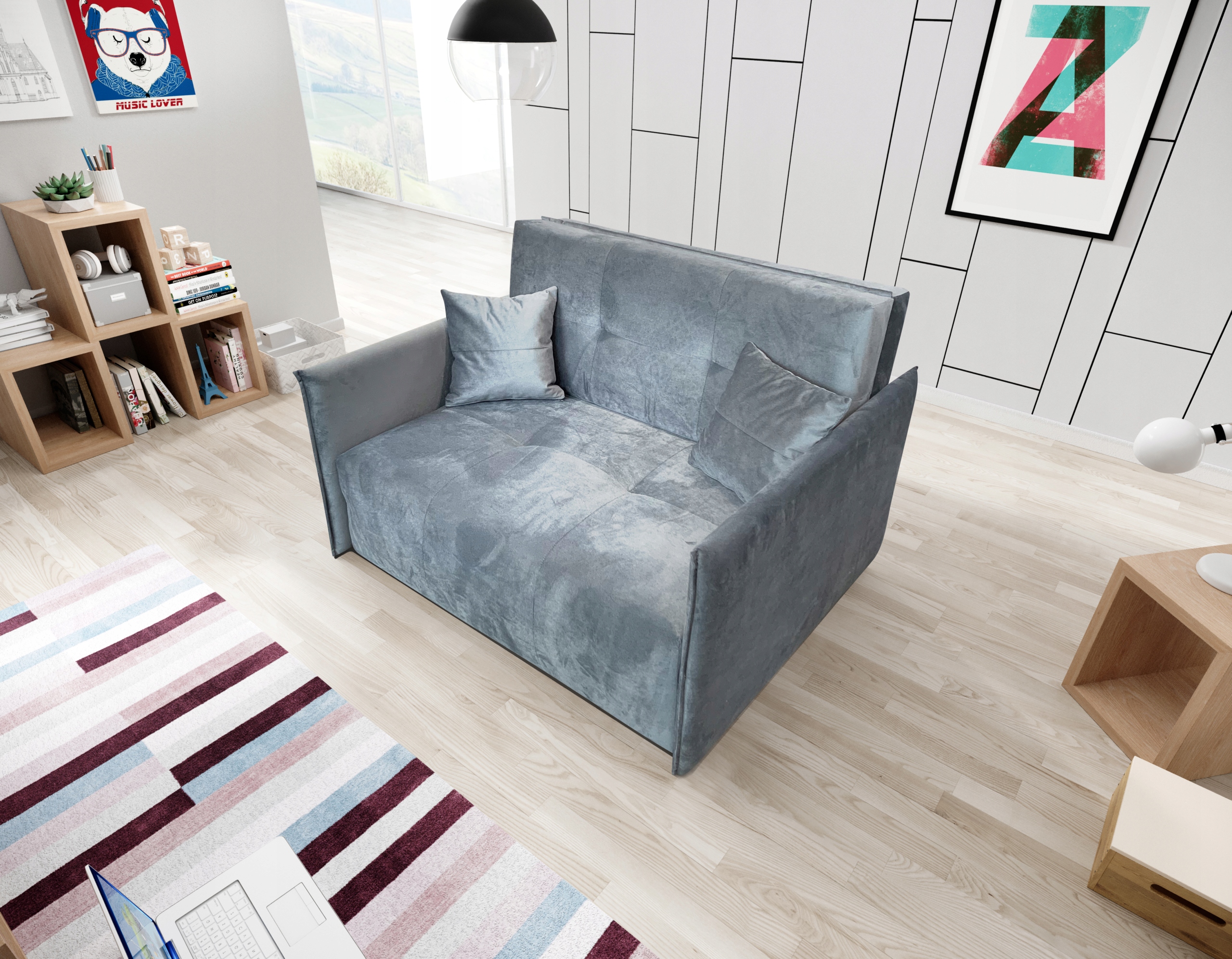 Mario 2 Dvoumístná Pohovka Rozkládací Křeslo S Úložným Prostorem