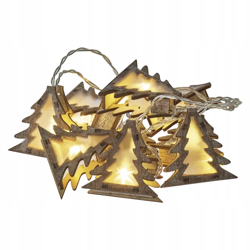 

Drewniane choinki 10 Led 1,35m 2× Aa timer ZY2066