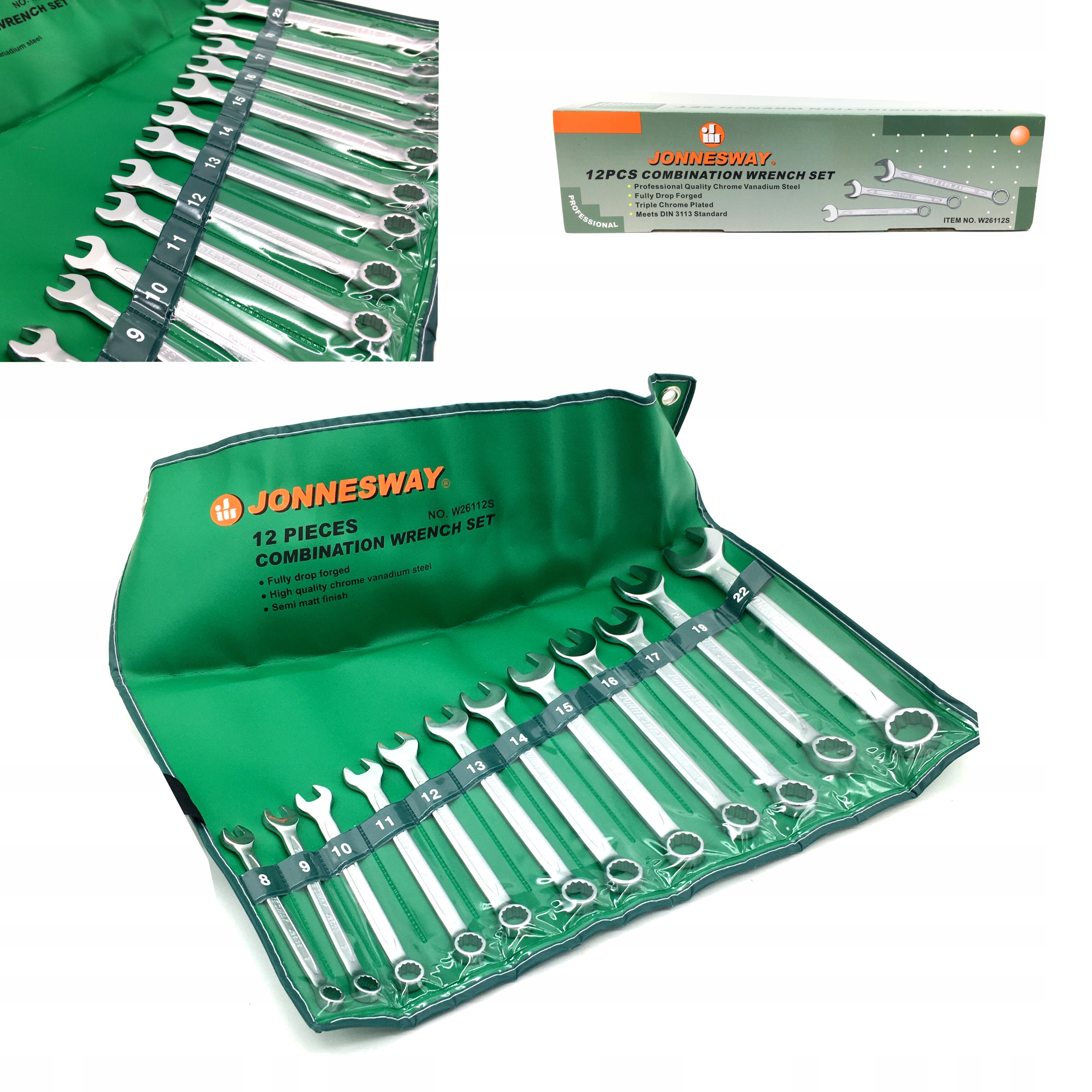 KLUCZE PLASKO OCZKOWE ZESTAW KLUCZY 12el 8 22mm