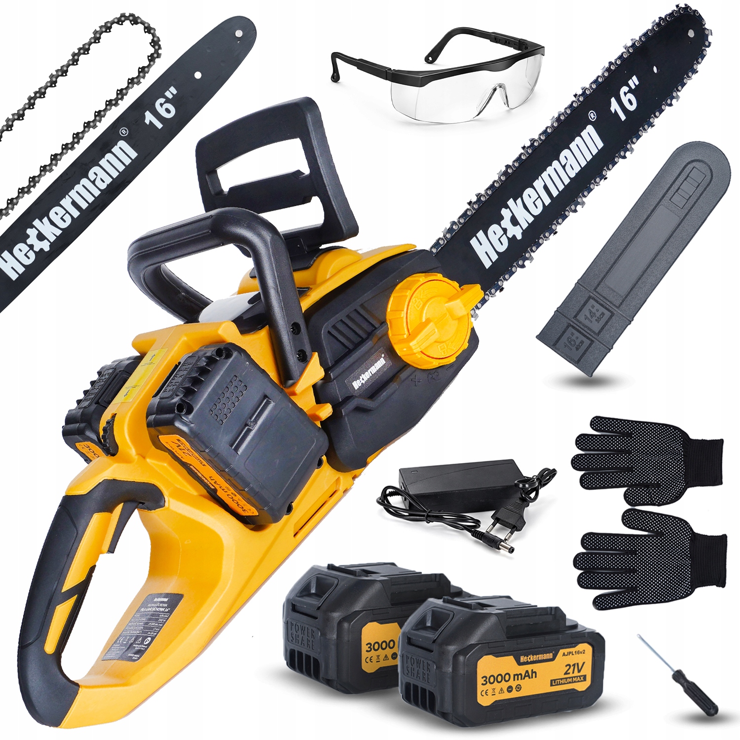 Piła Łańchowa Akumulatorowa 2100W Pilarka Piła 40CM 16 Cali 2x Akumulator