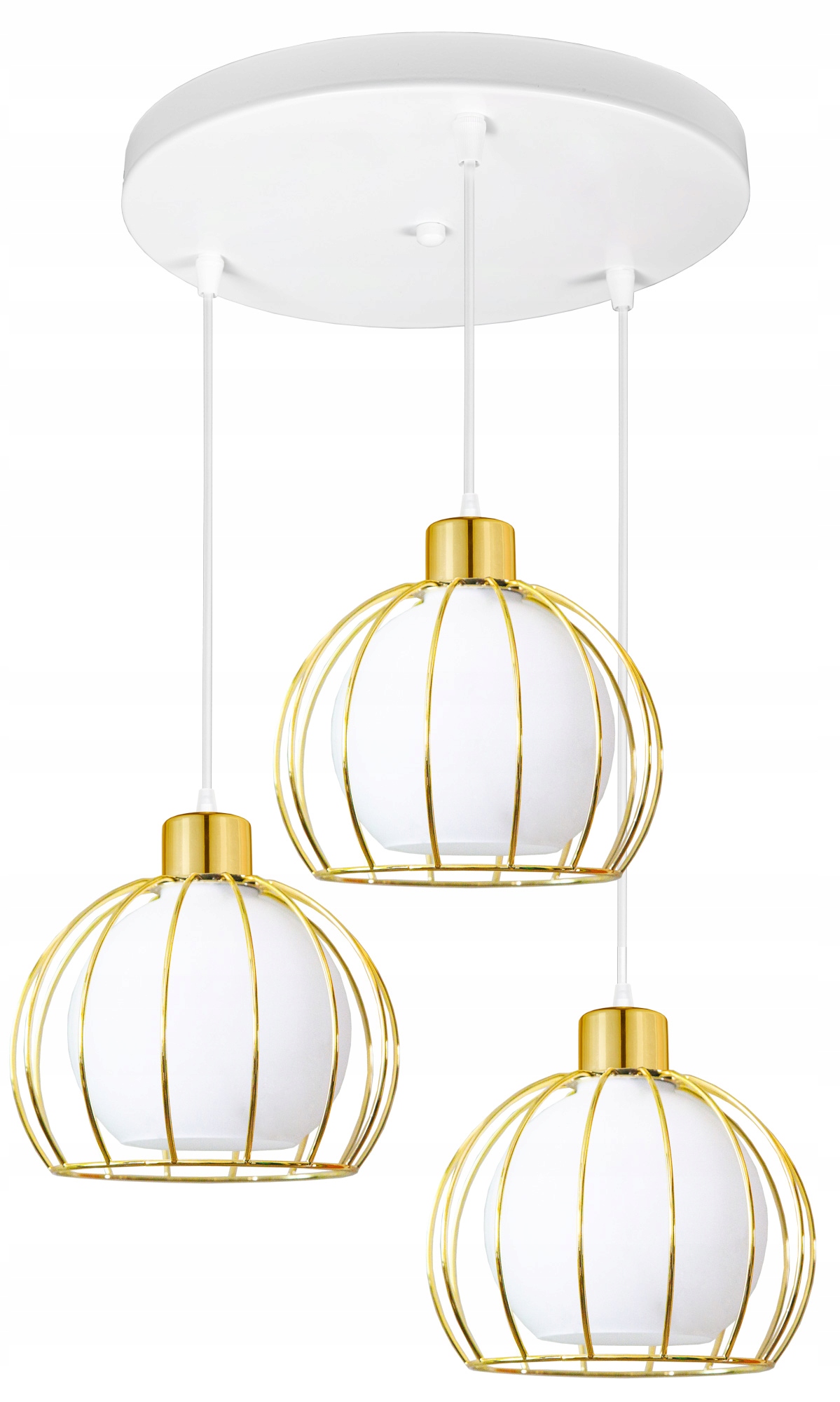 

Lampa Wisząca Sufitowa Żyrandol Złota Szklana Kule