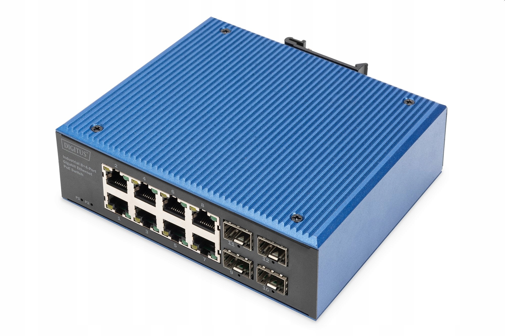 Digitus Industrial 8+4-Port Gigabit Ethernet PoE Switch 8 x Ge RJ45 4…