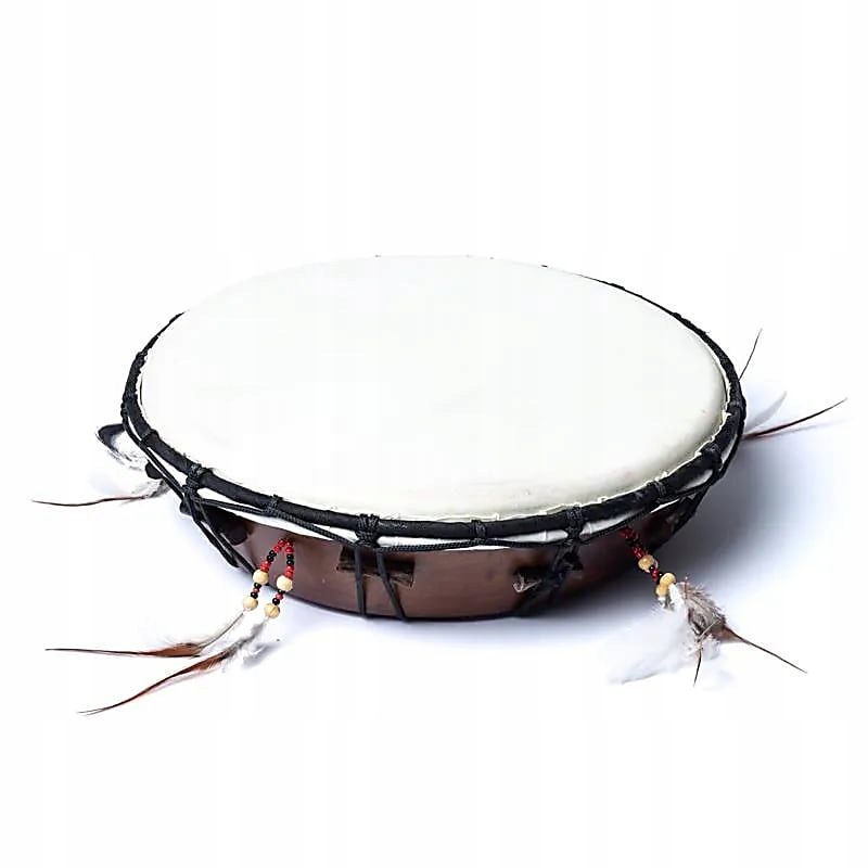 Tamburínový buben z kozí kůže v indickém stylu L 33-34 cm