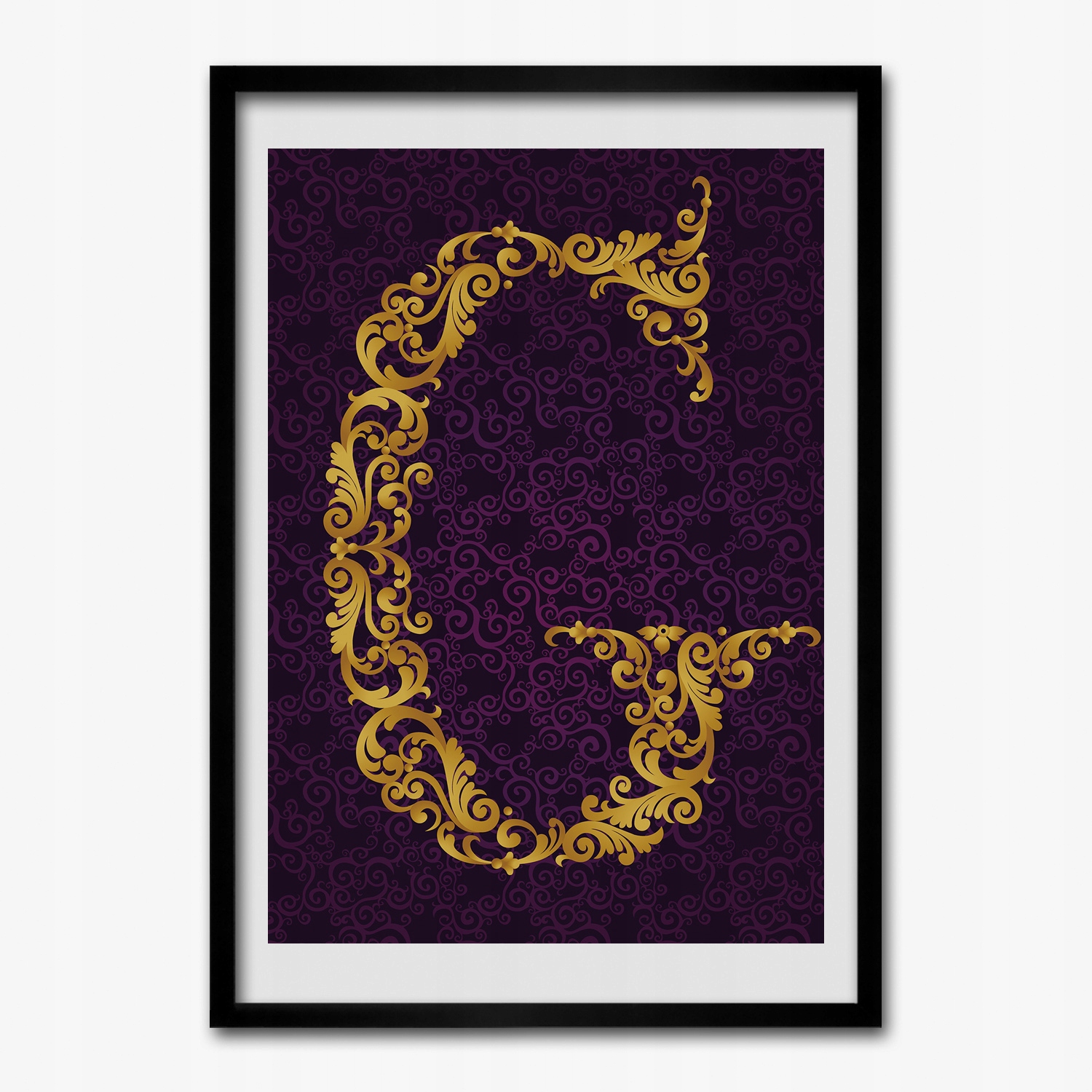 Obraz v rámu na zeď Písmeno G ornament 50x70 cm