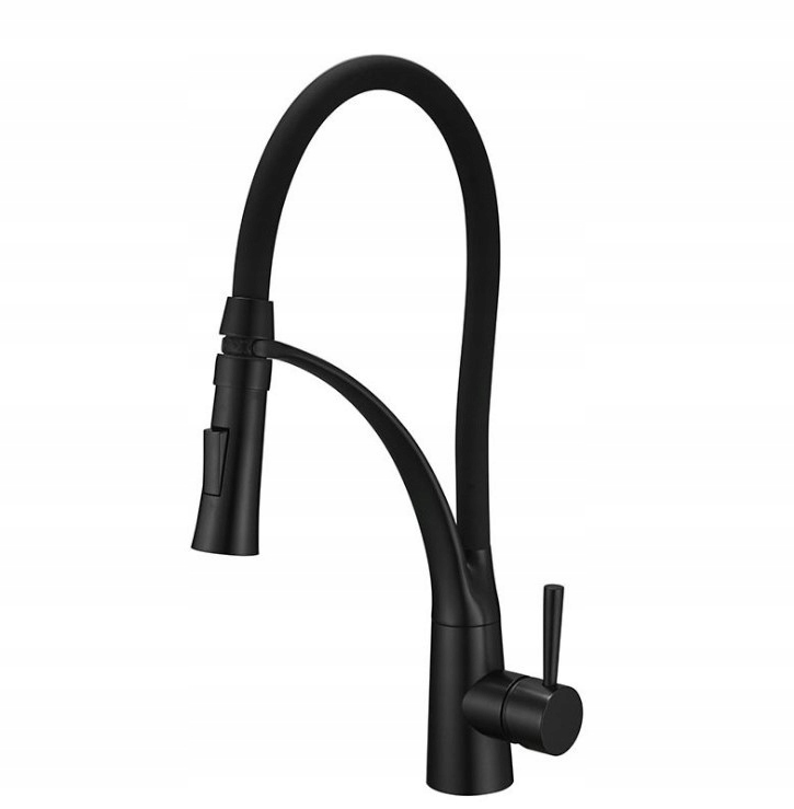 Kuchyňská stojánková baterie Alice Černá vytahovací sprcha černá, flexibilní