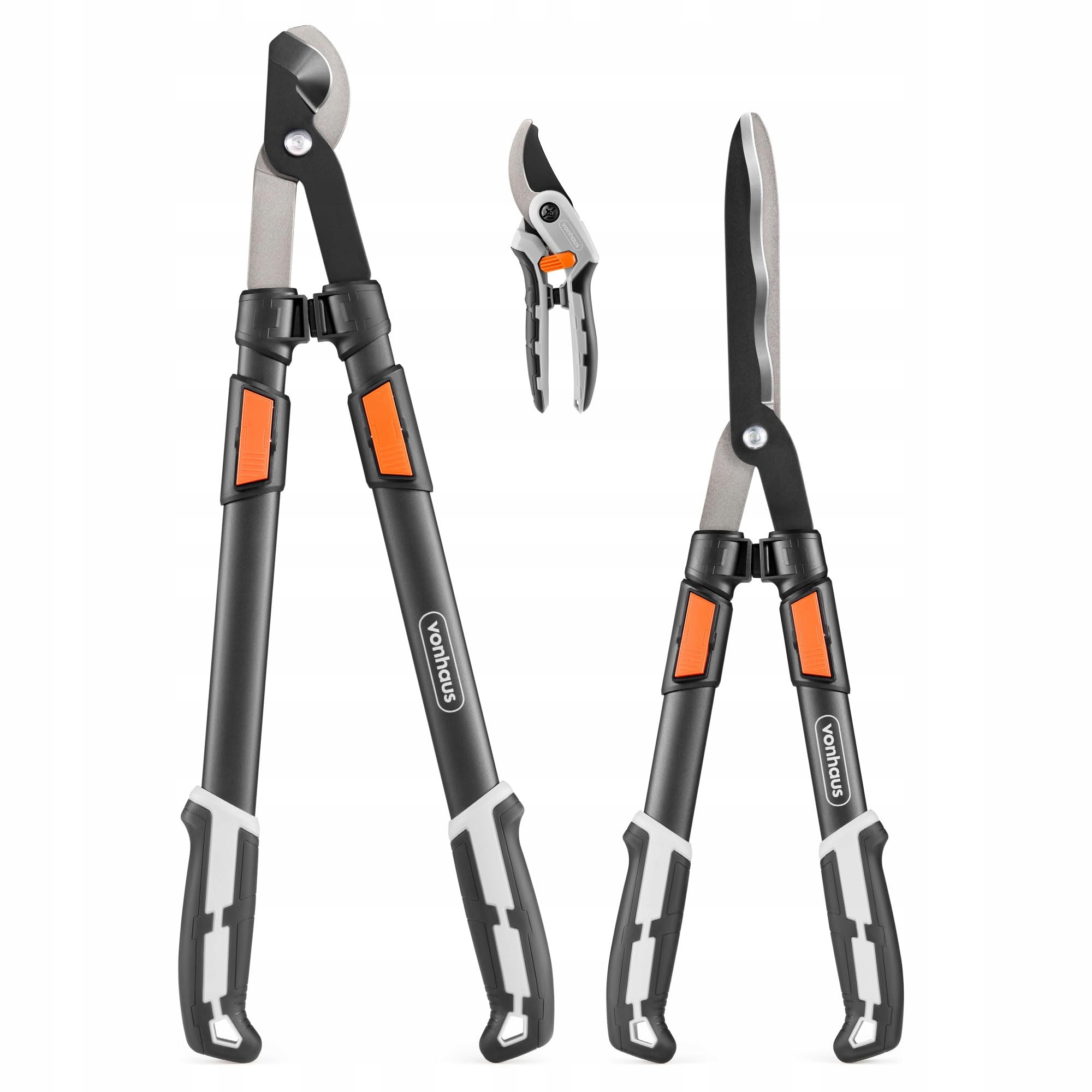 VonHaus 3 Teiliger Gartenschere Set Nůžky na živý plot pro stromy a keře