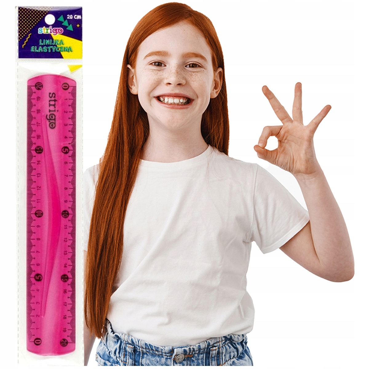 Różowa Linijka Szkolna dla Dziewczynki 20cm OKAZJA Marka inna