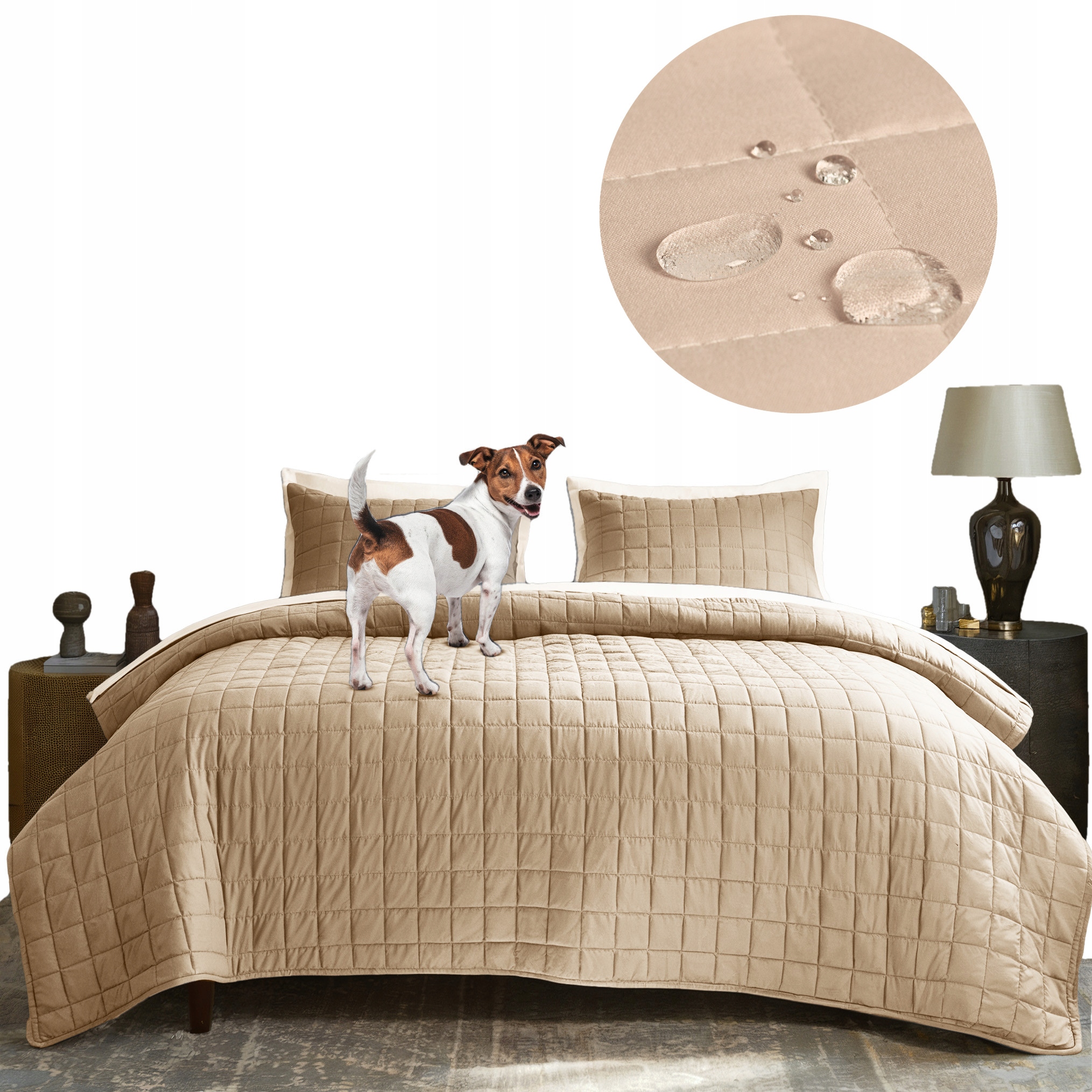 Voděodolná přikrývka Bestcovers Premium 220 x 240, protiskluzová, pes, kočka