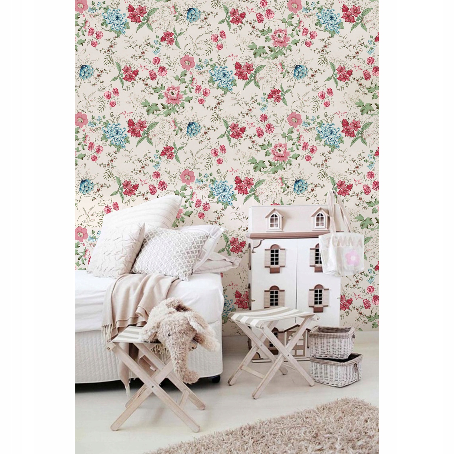 

Tapeta flizelinowa Czerwone kwiaty 254x184 + klej