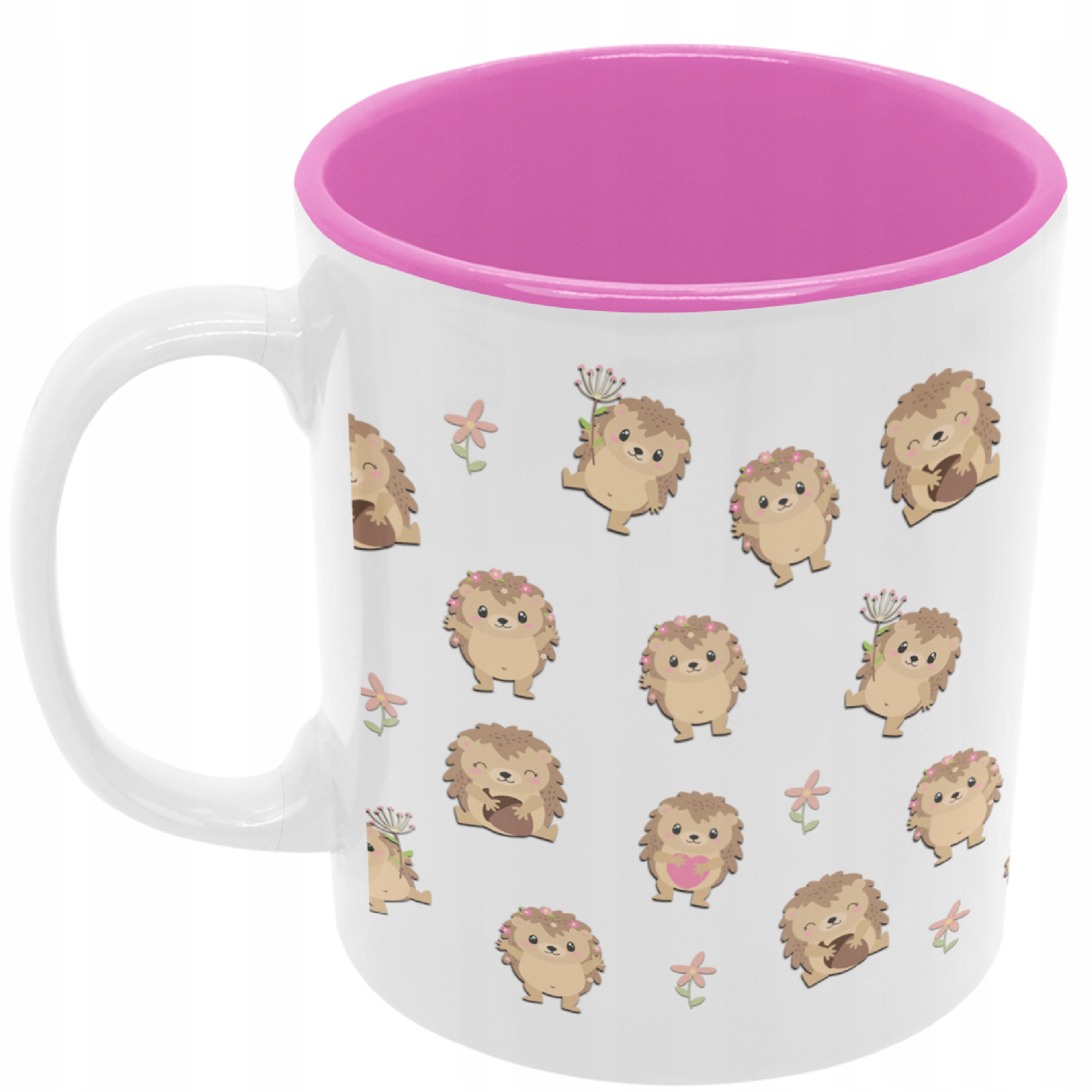 

Kubek Jeż słodkie jeże jeżyki różowy środek