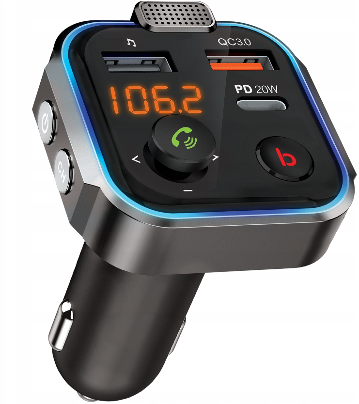 TRANSMITER FM BLUETOOTH SZYBKA ŁADOWARKA QC USB PD Kod producenta d-max23
