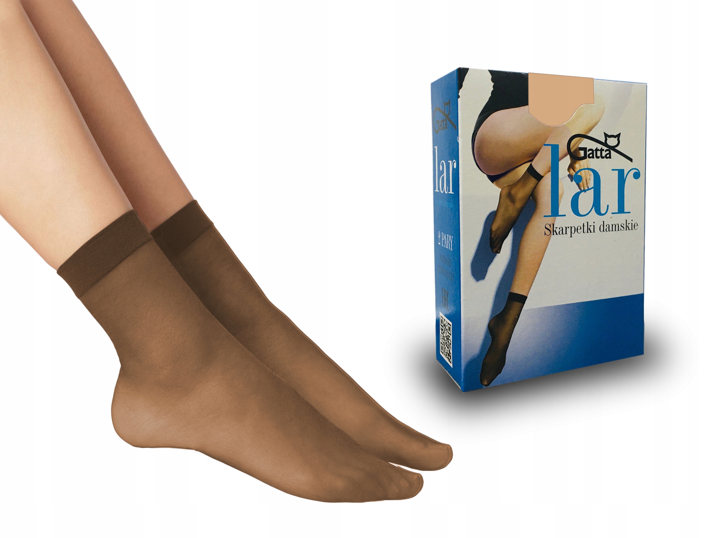 

Gatta skarpetki Lar, 15 den, 2 pary, lycra, visone