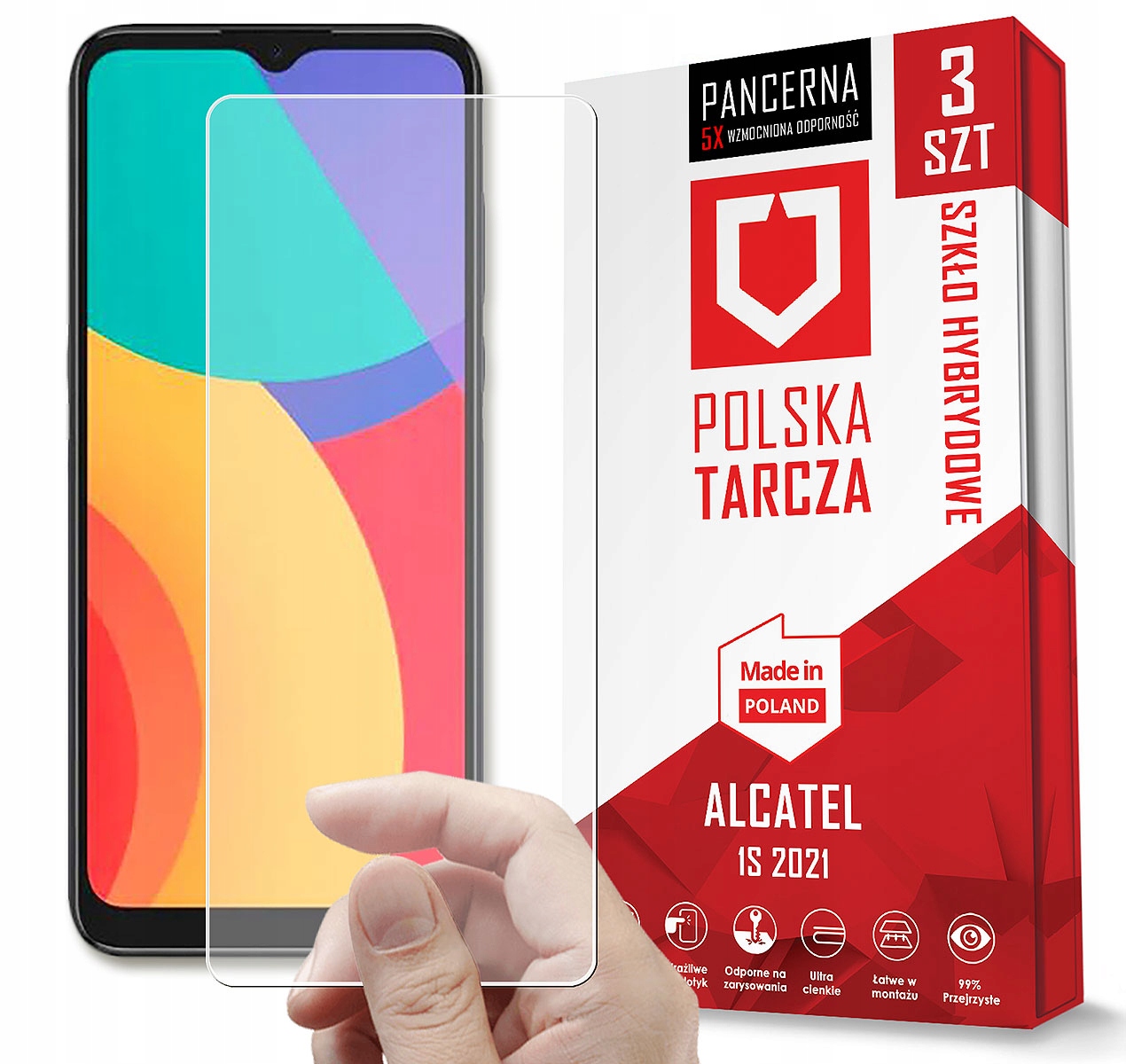 

3PACK Najmocniejsze Szkło Do Alcatel 1S 2021
