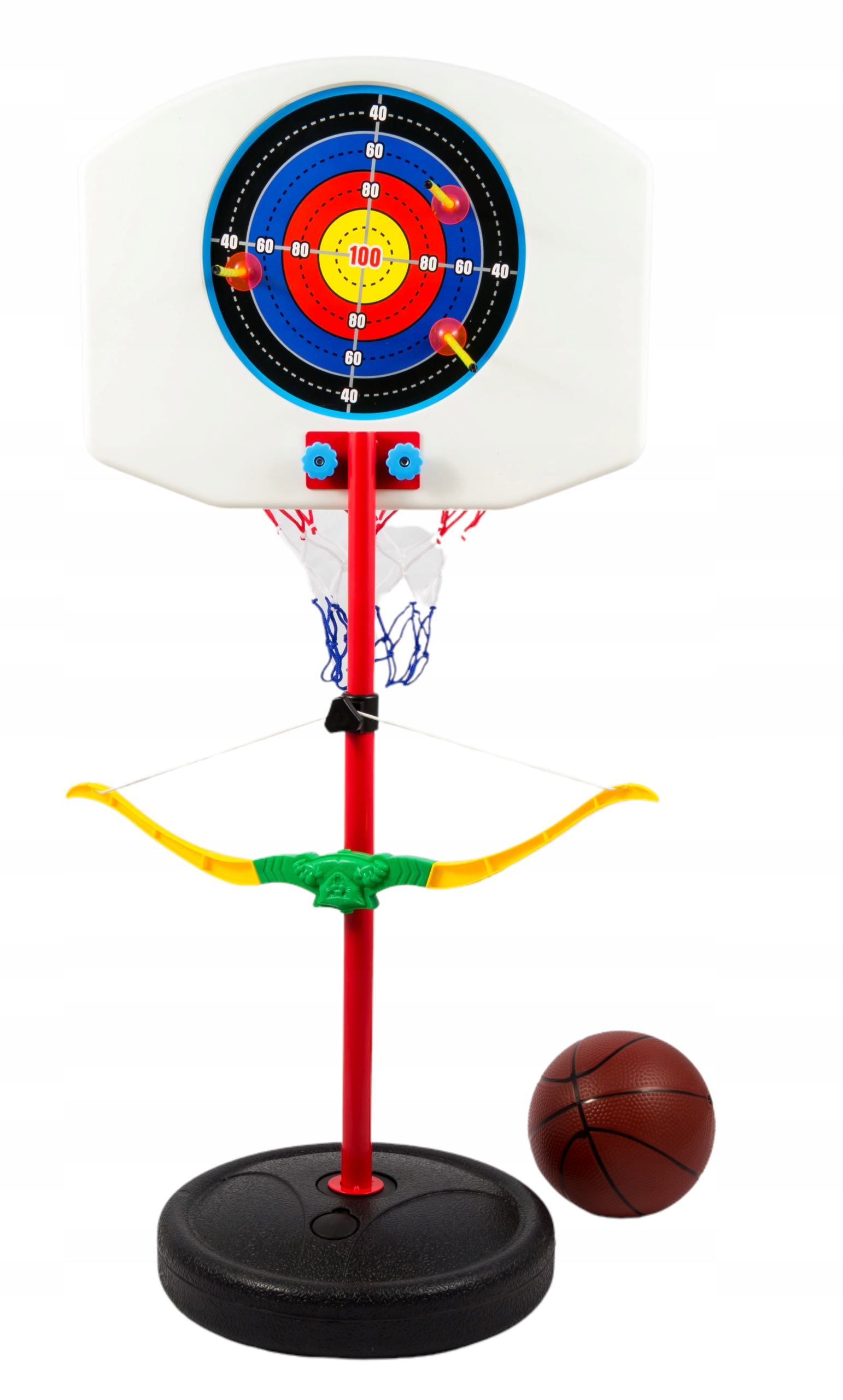 ZESTAW DO KOSZYKÓWKI KOSZ PIŁKA + ŁUK I STRZAŁY GRA SPORTOWA DLA DZIECI Wiek dziecka 3 m +