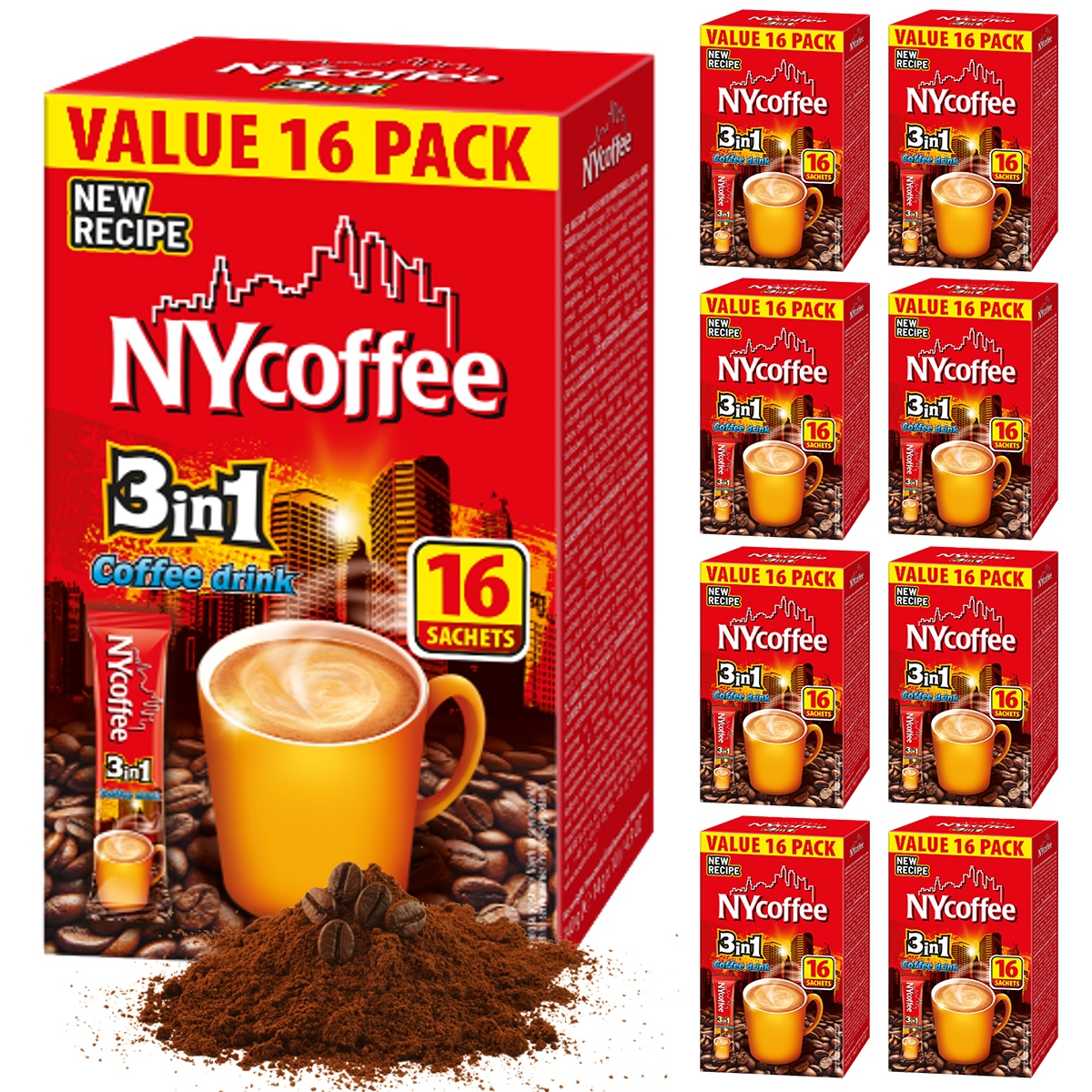 Kawa Rozpuszczalna Instant Napój Kawowy 3in1 3w1 Coffe NYcoffe 16szt