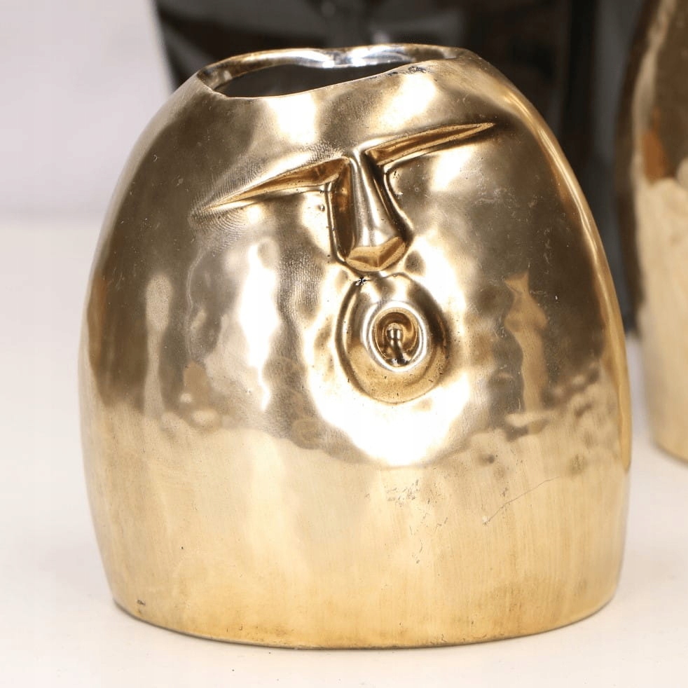 Wazon ceramiczny twarz złoty 1szt Rodzaj osłonka