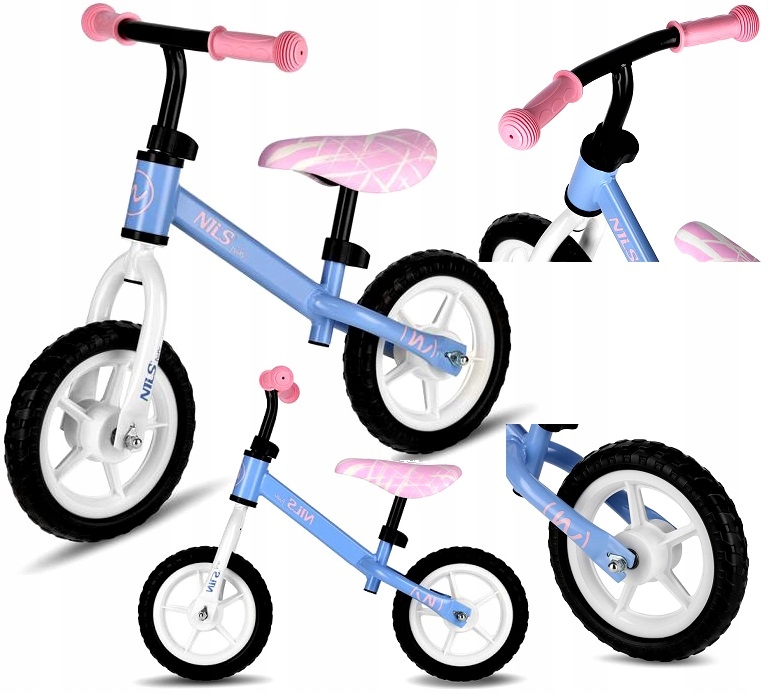 Rowerek Biegowy Rower Dla Dziewczynki Lekki Regulowane Siodło Niebieski