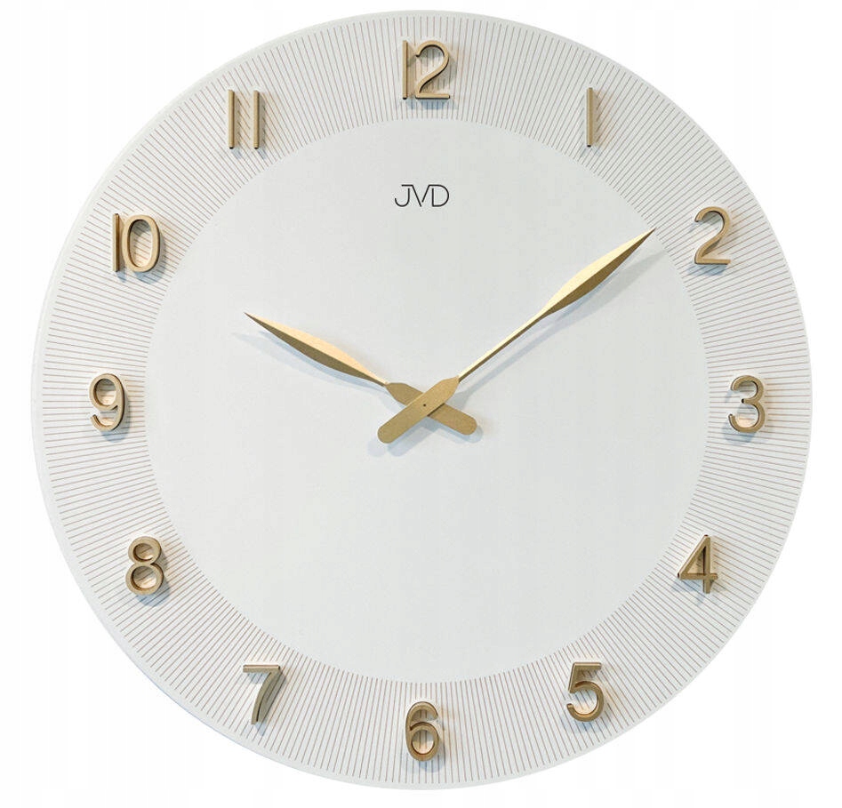 Elegantné Drevené Biele Nástenné Hodiny Jvd HC501.1 50 cm Zlaté Ručičky