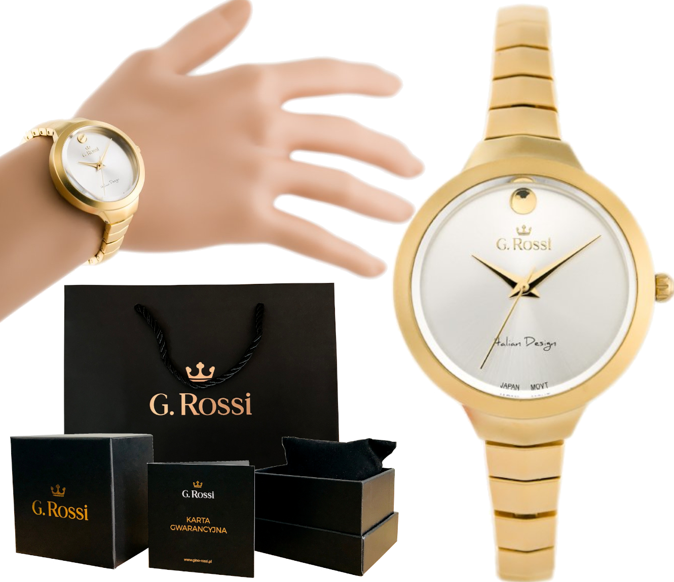 

Klasyczny Zegarek Damski Mały Datownik + Pudełko