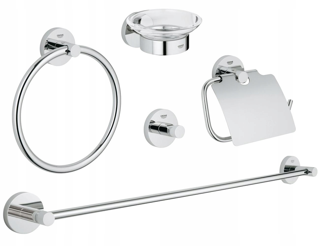 Zestaw akcesoriów łazienkowych 5w1 chrom Essentials Grohe StarLight