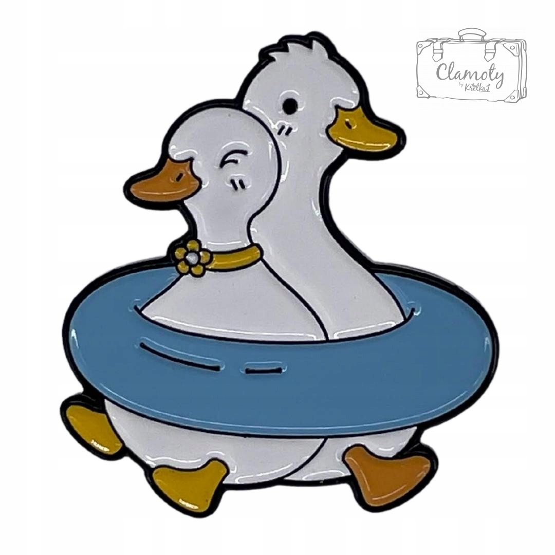

Przypinka Metalowa Metal Pin Dwie Kaczki Kółko
