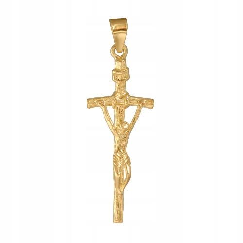 Elegantní zlatý papežský kříž 585, pečlivě vyrobený na křtiny