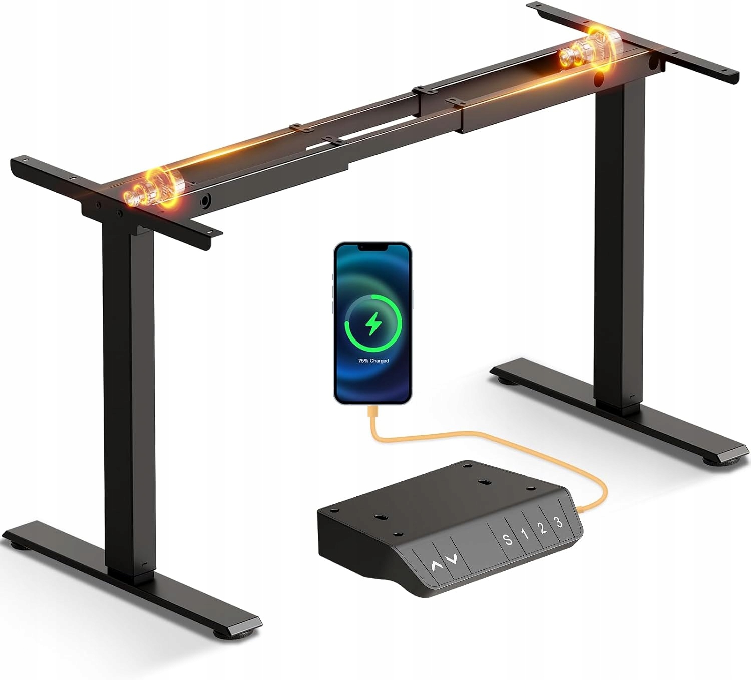 OffiGo rám stola 2 motory elektrická regulácia čierna 160 x 50 x 118