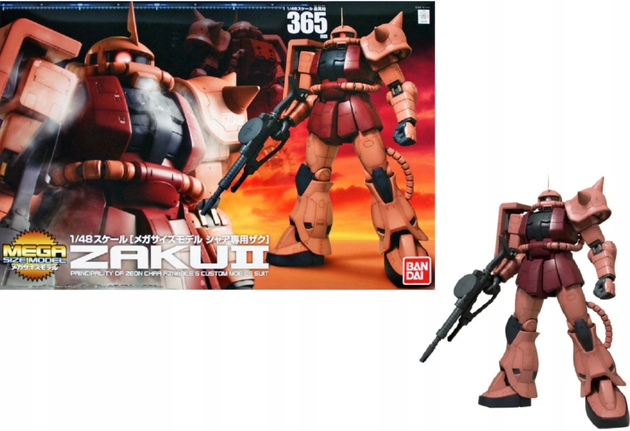 トイガン BANDAI 1/48 ZAKU II MEGA SIZE MODEL Model figurki GUNDAM MegaSize 1/48 - Zaku II