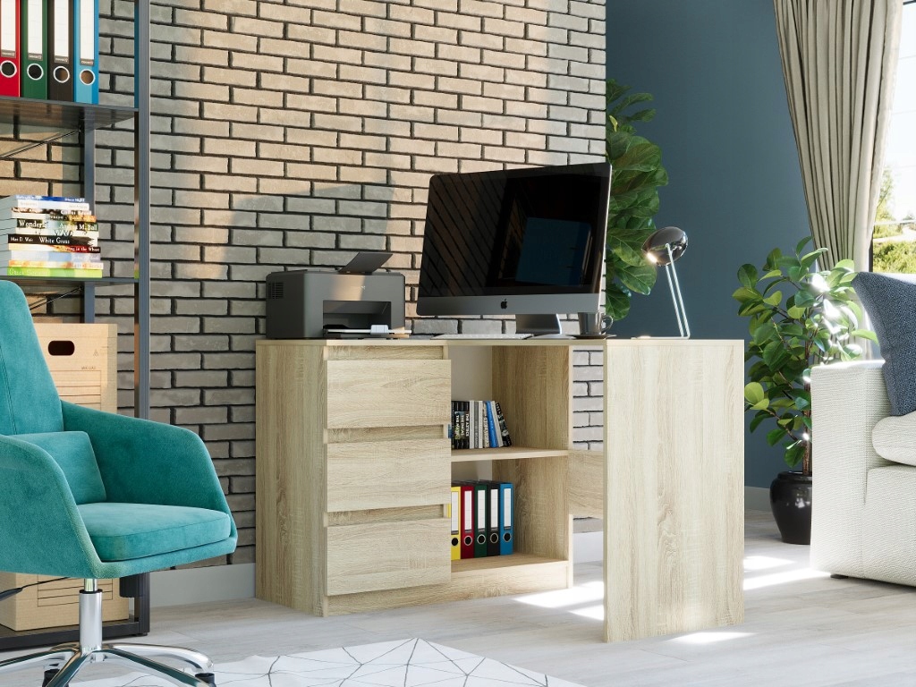 MEBLE BIURKO NAROŻNE KOMPUTER LEWE Sonoma N-4L