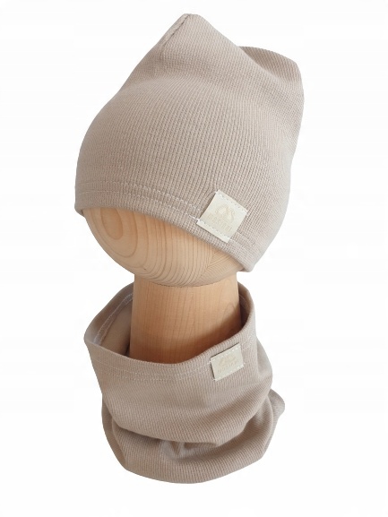 

Zestaw Czapka + Komin Prążek Beż 52cm-55cm